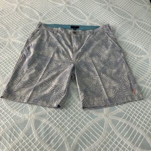 Margaritaville Light Gray Palm Print Shorts